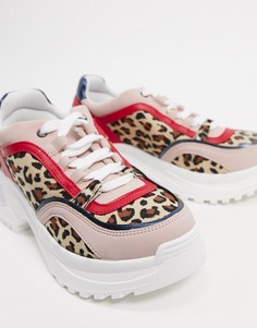 Кроссовки на массивной подошве с леопардовым принтом KG by Kurt Geiger-Мульти