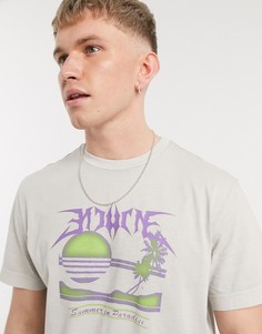 Бежевая футболка Weekday-Бежевый