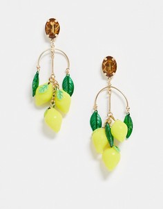 Серьги с желтыми подвесками Monki-Желтый