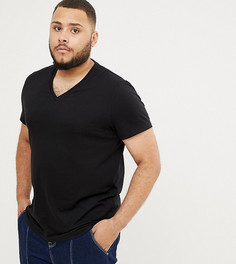Черная футболка с V-образным вырезом ASOS DESIGN Plus-Черный