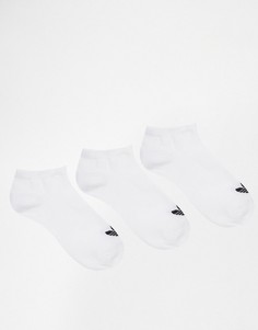 3 пары белых спортивных носков с логотипом-трилистником adidas Originals-Белый