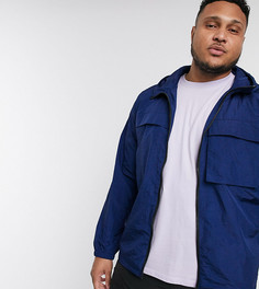 Синяя ветровка с капюшоном ASOS DESIGN Plus-Синий