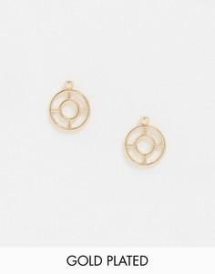 Позолоченные двойные серьги-кольца Saint Lola-Золотой