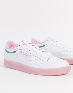 Розово-зеленые кроссовки Reebok Club C-Белый