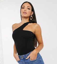 Боди черного цвета асимметричного кроя ASOS DESIGN Tall-Черный