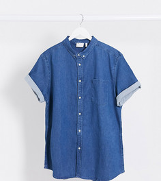 Эластичная джинсовая рубашка с короткими рукавами ASOS DESIGN Plus-Синий