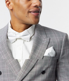 Комплект из галстука-бабочки и платка для нагрудного кармана белого цвета ASOS DESIGN-Белый