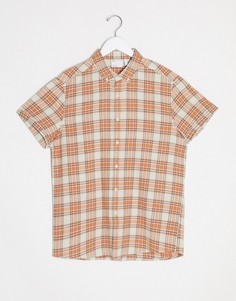 Оранжевая рубашка классического кроя в клетку ASOS DESIGN-Оранжевый