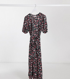 Платье миди с цветочным принтом New Look Maternity-Черный