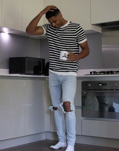 Рваные джинсы скинни Topman-Синий