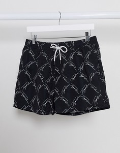 Черные шорты для плавания Topman-Черный