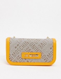 Желтая сумка через плечо с жаккардовым логотипом Love Moschino-Желтый