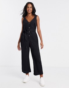 Черный комбинезон с поясом Monki