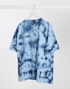 Свободная футболка с принтом тай-дай ASOS DESIGN-Синий