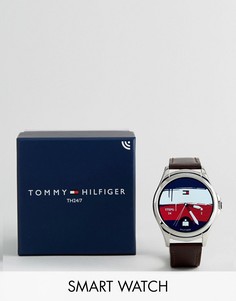 Гибридные смарт-часы с коричневым кожаным ремешком Tommy Hilfiger 1791406-Коричневый