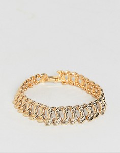 Золотистый браслет-цепочка в винтажном стиле с массивными звеньями ASOS DESIGN-Золотой