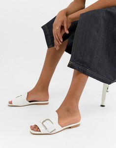 Кожаные мюли ASOS WHITE Clover-Белый