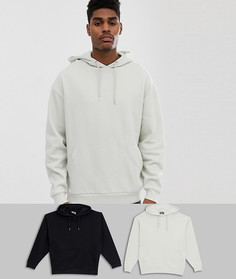 Набор оversize-худи (светло-серый/черный) ASOS DESIGN - 2 шт.-Мульти
