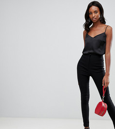 Облегающие брюки с завышенной талией ASOS DESIGN Tall-Черный
