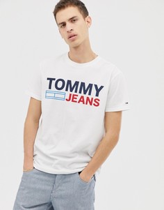 Белая классическая футболка с логотипом Tommy Jeans-Белый