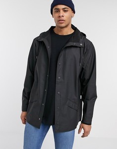 Черная легкая куртка с капюшоном Rains-Черный