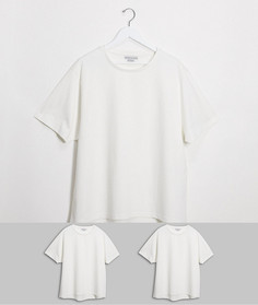 Набор из 2 обтягивающих футболок с асимметричным краем Another Influence Plus-Белый