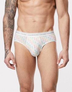 Трусы со сплошным принтом логотипа Calvin Klein CK One Pride-Белый