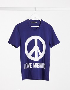 Футболка с принтом логотипа Love Moschino-Синий