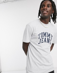 Серая меланжевая футболка с логотипом Tommy Jeans-Серый