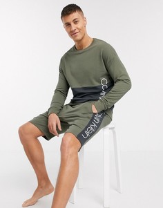 Свитшот хаки от комплекта Calvin Klein Pieced SUIT 5-Зеленый