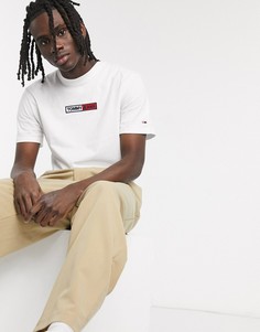 Белая футболка с вышитым логотипом на груди Tommy Jeans-Белый