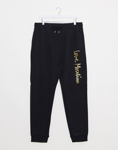 Джоггеры с логотипом Love Moschino-Черный