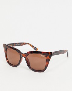 Солнцезащитные очки в черепаховой оправе "кошачий глаз" Quay Australia-Коричневый