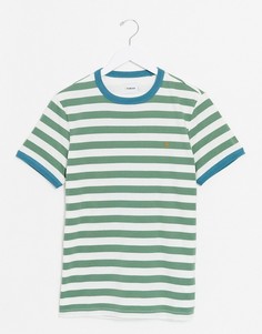 Зеленая футболка в полоску Farah-Зеленый