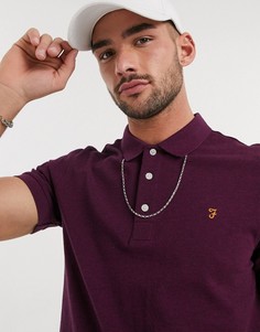Фиолетовое меланжевое поло с логотипом Farah-Фиолетовый