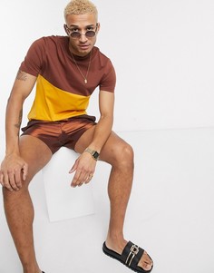 Желтая футболка из органического хлопка с контрастной кокеткой ASOS DESIGN-Желтый