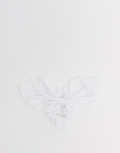 Белая резинка для волос с бантом ASOS DESIGN-Белый