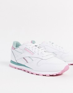 Классические белые кожаные кроссовки Reebok-Белый