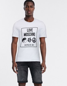 Футболка с принтом Love Moschino-Белый