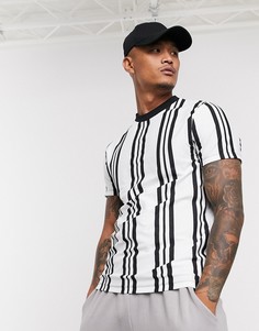 Футболка из органического хлопка в вертикальную полоску ASOS DESIGN-Белый