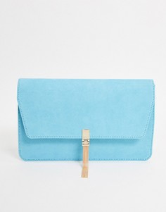 Зелено-голубой клатч с кисточками ASOS DESIGN-Синий