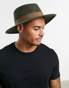Шляпа цвета хаки с лентой ASOS DESIGN-Зеленый