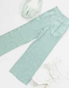 Широкие брюки с цветочным узором ASOS DESIGN-Зеленый