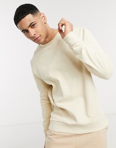 Бежевый свитшот из органического хлопка ASOS DESIGN