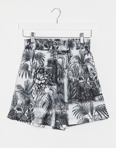 Шорты от комплекта с принтом листьев Missguided-Мульти