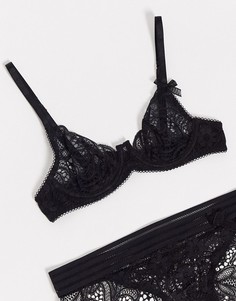 Черный бюстгальтер с чашечками на косточках Lepel