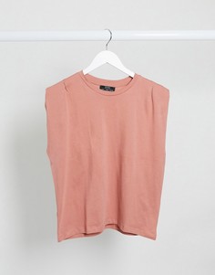 Футболка с объемными плечами Bershka-Оранжевый