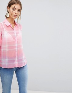 Розовая прозрачная мягкая рубашка в клетку с длинными рукавами ASOS DESIGN-Мульти