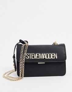 Черная сумка через плечо с ремешком-цепочкой Steve Madden-Черный