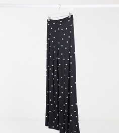 Монохромные широкие брюки в горошек ASOS DESIGN Tall-Мульти